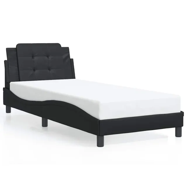 Cadre de lit sans matelas Zadar noir 90x200 cm similicuir