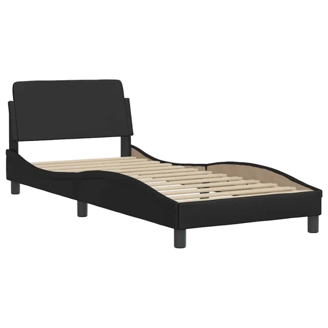 Cadre de lit sans matelas Zadar noir 90x200 cm similicuir