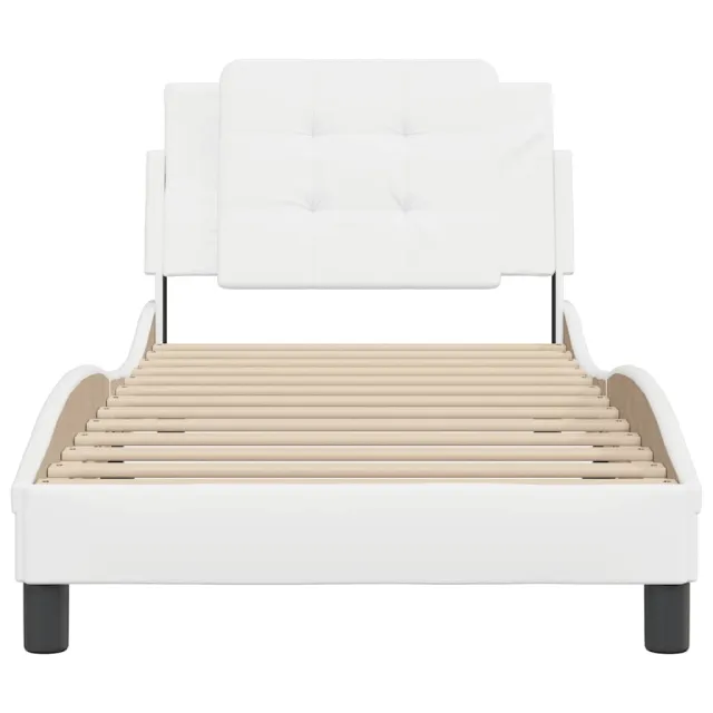 Cadre de lit sans matelas Zadar blanc 90x200 cm similicuir