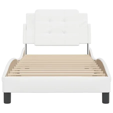 Cadre de lit sans matelas Zadar blanc 90x200 cm similicuir