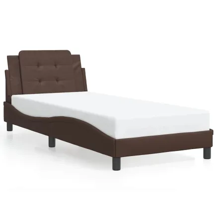 Cadre de lit sans matelas Zadar marron 90x200 cm similicuir 2