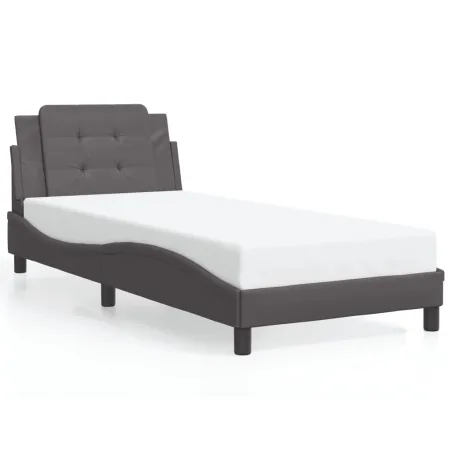 Cadre de lit sans matelas Zadar gris 90x200 cm similicuir