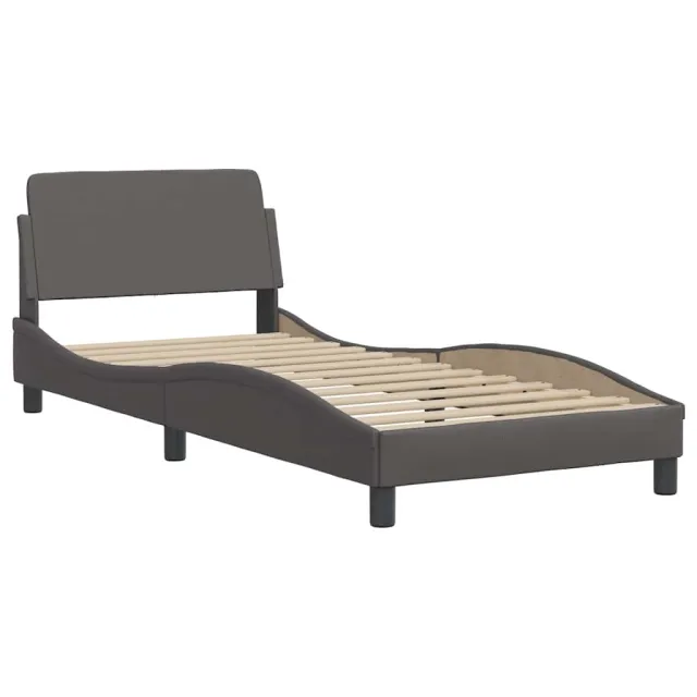Cadre de lit sans matelas Zadar gris 90x200 cm similicuir