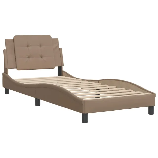 Cadre de lit sans matelas Zadar cappuccino 90x200 cm similicuir