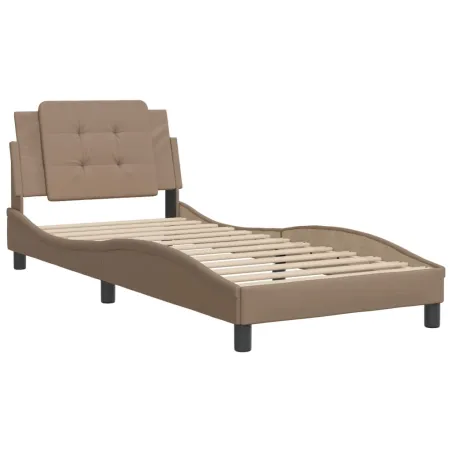 Cadre de lit sans matelas Zadar cappuccino 90x200 cm similicuir