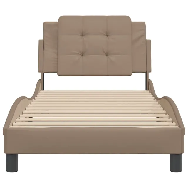 Cadre de lit sans matelas Zadar cappuccino 90x200 cm similicuir