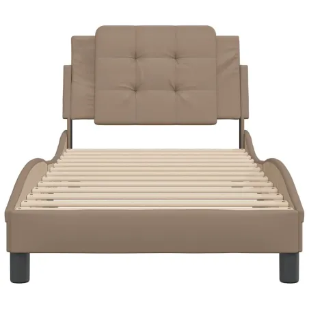 Cadre de lit sans matelas Zadar cappuccino 90x200 cm similicuir