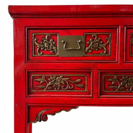 Zijtafel met lades Alexandra House Living Rood 49 x 90 x 120 cm