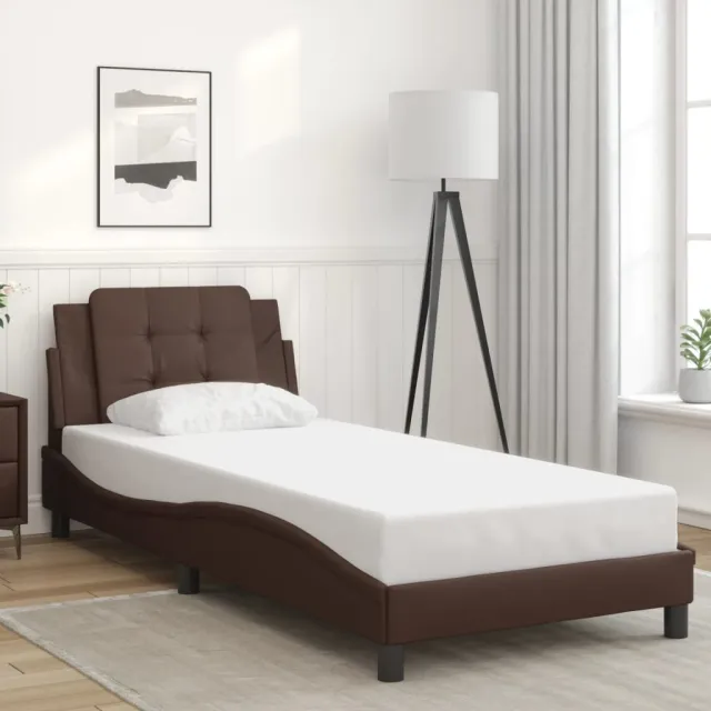 Cadre de lit sans matelas Zadar marron 100x200 cm similicuir
