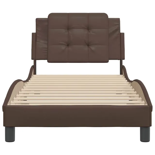 Cadre de lit sans matelas Zadar marron 100x200 cm similicuir