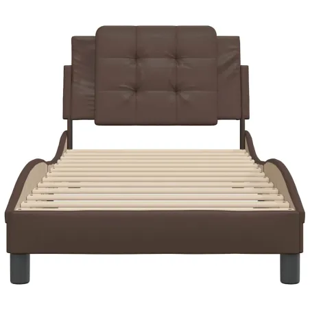 Cadre de lit sans matelas Zadar marron 100x200 cm similicuir
