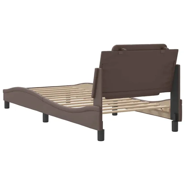 Cadre de lit sans matelas Zadar marron 100x200 cm similicuir
