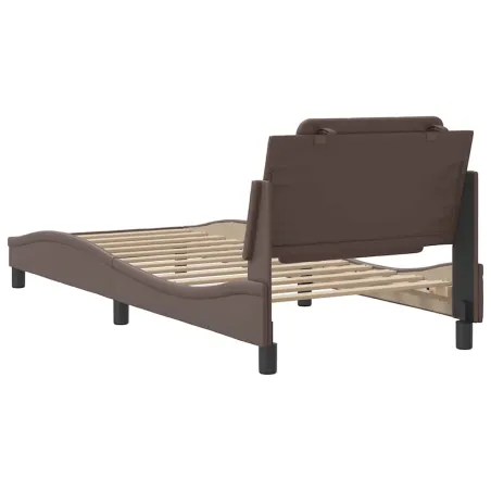 Cadre de lit sans matelas Zadar marron 100x200 cm similicuir
