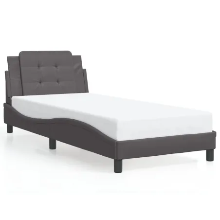 Cadre de lit sans matelas Zadar gris 100x200 cm similicuir