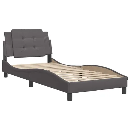 Cadre de lit sans matelas Zadar gris 100x200 cm similicuir
