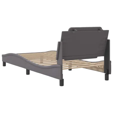 Cadre de lit sans matelas Zadar gris 100x200 cm similicuir