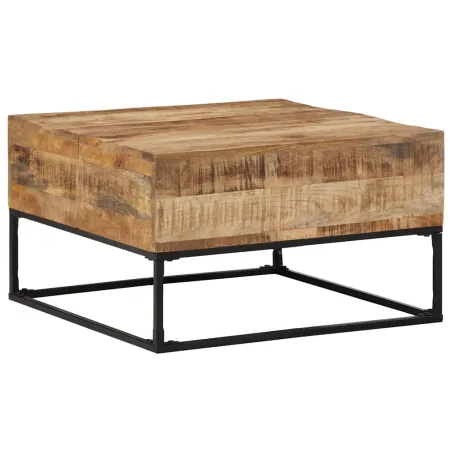 Table basse 68x68x41 cm Bois de manguier brut