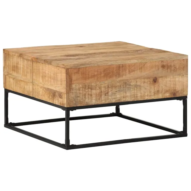 Table basse 68x68x41 cm Bois de manguier brut