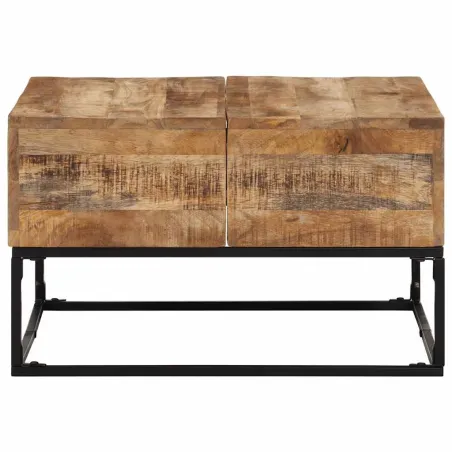Table basse 68x68x41 cm Bois de manguier brut