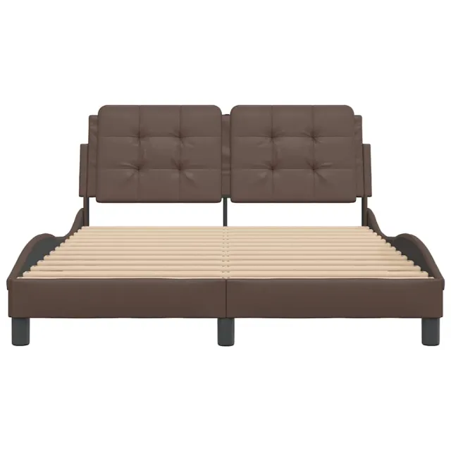 Cadre de lit sans matelas Zadar marron 120x200 cm similicuir