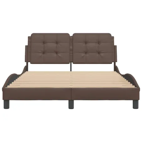 Cadre de lit sans matelas Zadar marron 120x200 cm similicuir
