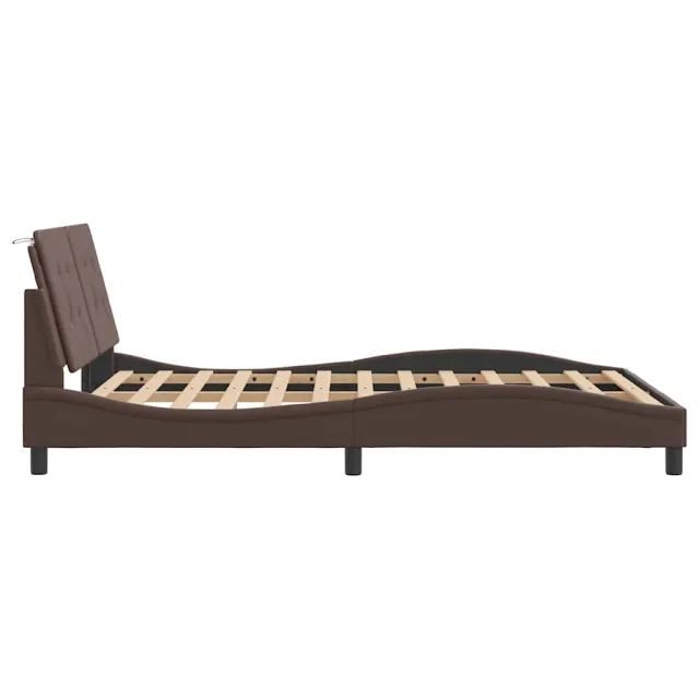 Cadre de lit sans matelas Zadar marron 120x200 cm similicuir