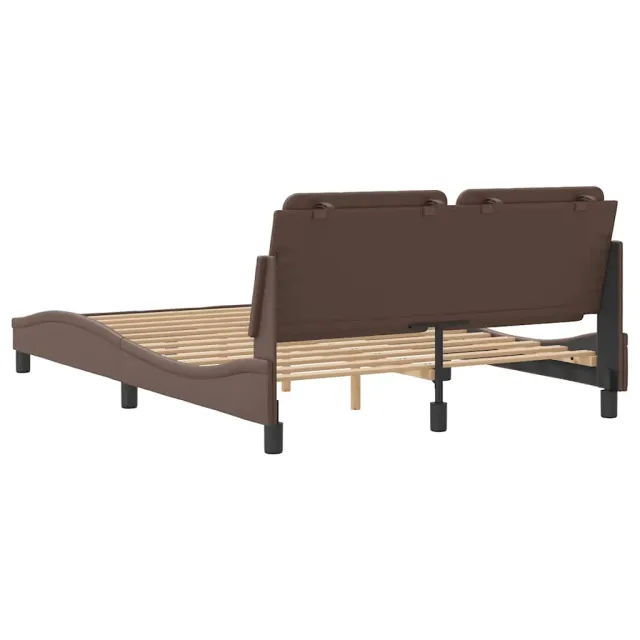 Cadre de lit sans matelas Zadar marron 120x200 cm similicuir