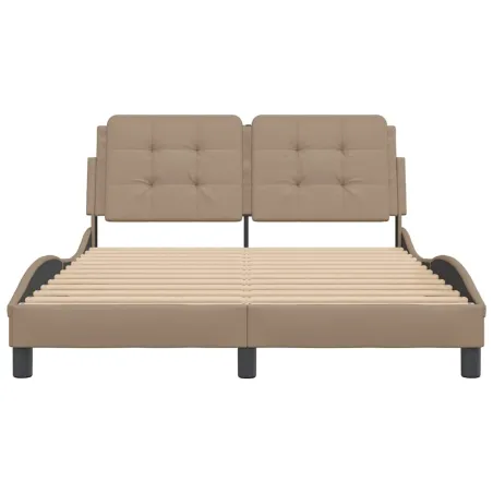 Cadre de lit sans matelas Zadar cappuccino 120x200 cm similicuir