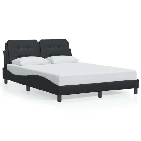 Cadre de lit sans matelas Zadar noir 140x190 cm similicuir