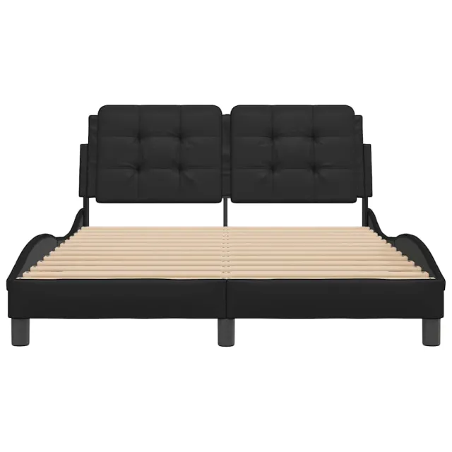 Cadre de lit sans matelas Zadar noir 140x190 cm similicuir
