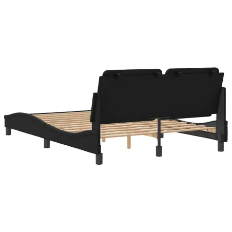 Cadre de lit sans matelas Zadar noir 140x190 cm similicuir