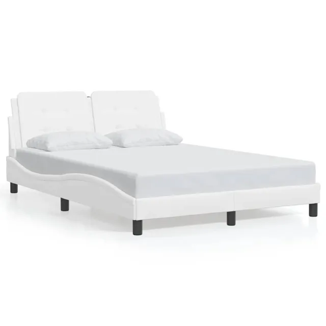 Cadre de lit sans matelas Zadar blanc 140x190 cm similicuir
