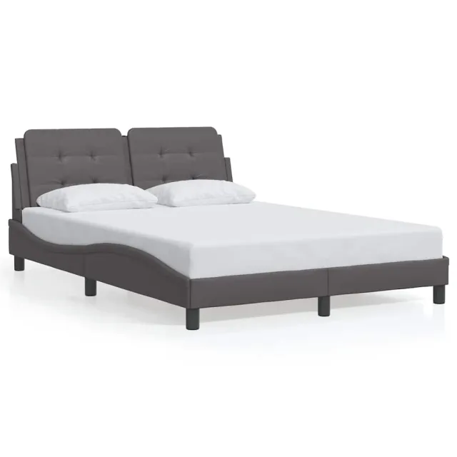 Cadre de lit sans matelas Zadar gris 140x190 cm similicuir