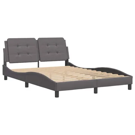 Cadre de lit sans matelas Zadar gris 140x190 cm similicuir