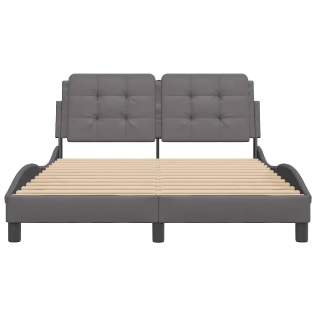 Cadre de lit sans matelas Zadar gris 140x190 cm similicuir