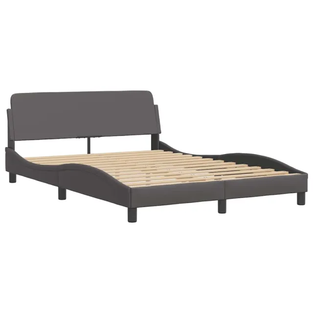 Cadre de lit sans matelas Zadar gris 140x190 cm similicuir