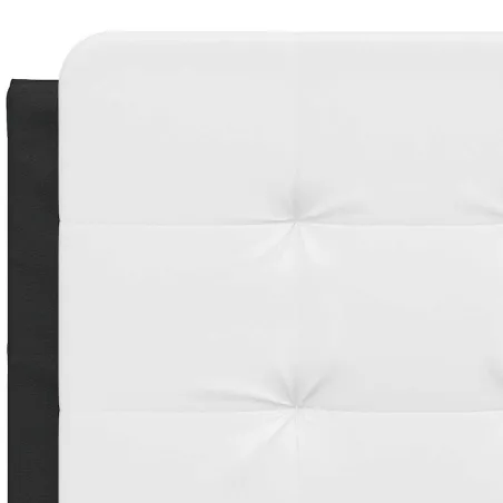 Cadre de lit sans matelas Zadar noir et blanc 140x190 cm similicuir