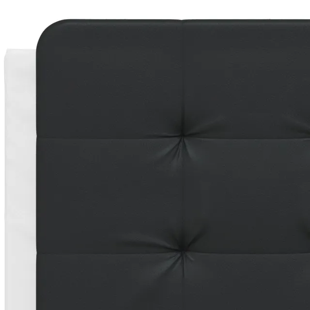 Cadre de lit sans matelas Zadar blanc et noir 140x190 cm similicuir