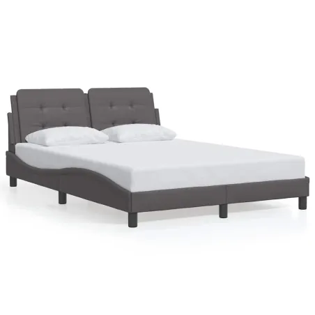 Cadre de lit sans matelas Zadar gris 140x200 cm similicuir