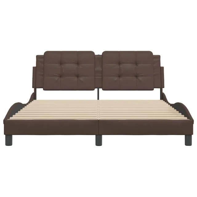 Cadre de lit sans matelas Zadar marron 160x200 cm similicuir