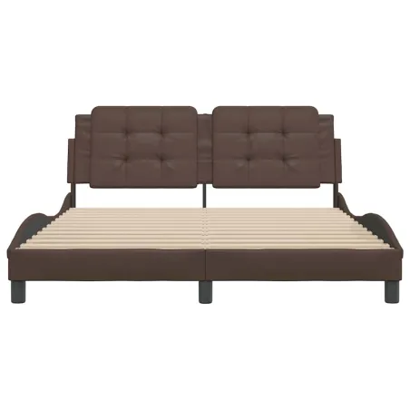 Cadre de lit sans matelas Zadar marron 160x200 cm similicuir