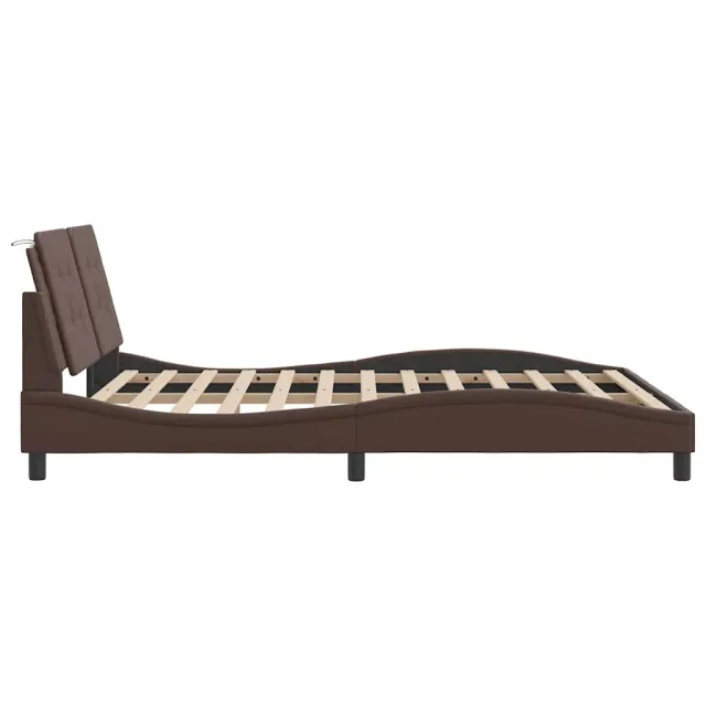 Cadre de lit sans matelas Zadar marron 160x200 cm similicuir