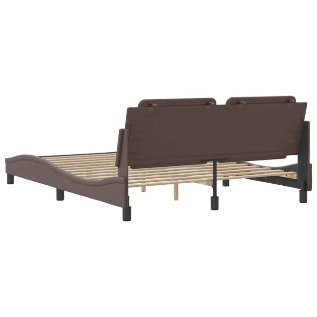 Cadre de lit sans matelas Zadar marron 160x200 cm similicuir