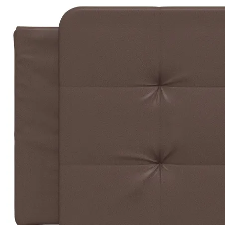 Cadre de lit sans matelas Zadar marron 160x200 cm similicuir