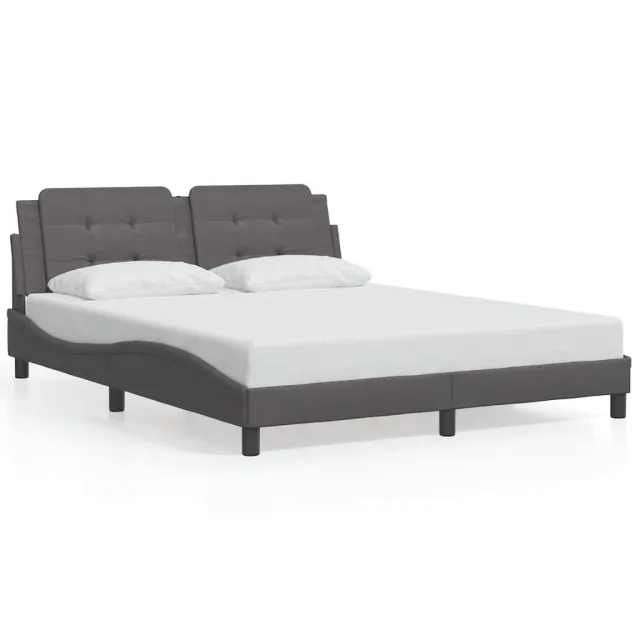 Cadre de lit sans matelas Zadar gris 160x200 cm similicuir