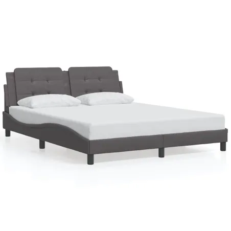 Cadre de lit sans matelas Zadar gris 160x200 cm similicuir