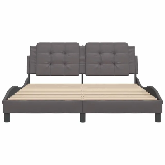 Cadre de lit sans matelas Zadar gris 160x200 cm similicuir