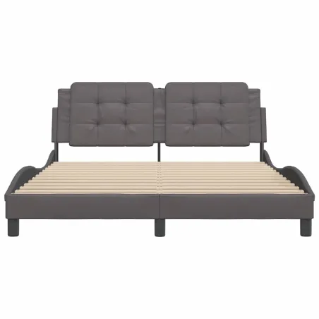 Cadre de lit sans matelas Zadar gris 160x200 cm similicuir