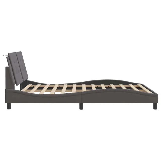 Cadre de lit sans matelas Zadar gris 160x200 cm similicuir