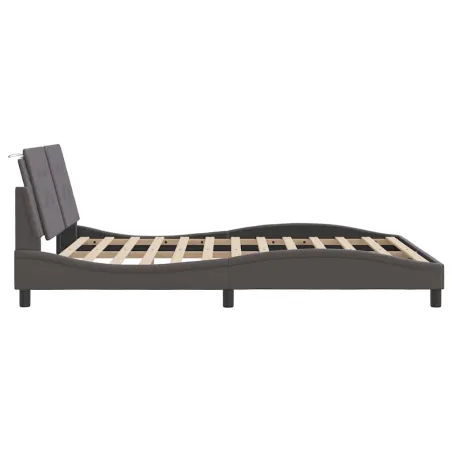 Cadre de lit sans matelas Zadar gris 160x200 cm similicuir